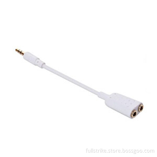 High Quality Mate Material 3.5mm Earphone Splitter 1 to 2 Way Cable Headphone Adapter for iPhone/iPod/MP3/MP4